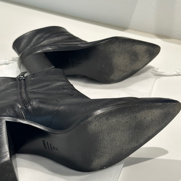 Schutz pointed toe black leather booties. - Picture 6 of 10